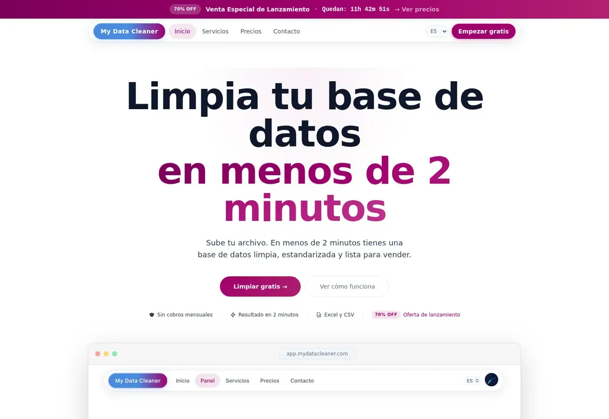 Portada de My Data Cleaner en escritorio