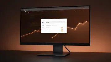 Raíces luminosas que se expanden radialmente, representando el efecto compuesto del SEO